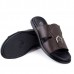 Sandales Pour Homme Très Confortable 100% cuir Noir 009M