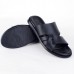 Sandales Pour Homme Très Confortable 100% cuir Noir 020N