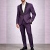Costume Homme violet Col Satin Noir – Smoking Élégant Slim Fit | Mariage & Soirée