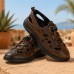 Sandales Homme en Cuir Marron – Confort et Style 342M