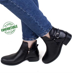 Bottes pour Femme Confortable 100% cuir BJ-477N