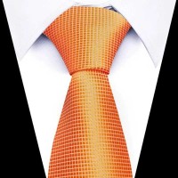 Cravate Pointillée Orange Pour Homme TE507