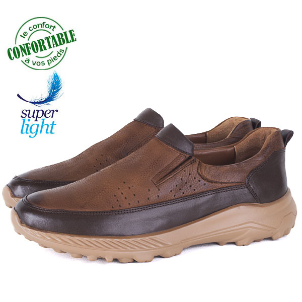 Chaussures Homme en Cuir – Slip-on Sans Lacets | Semelle EVA Ultra Légère