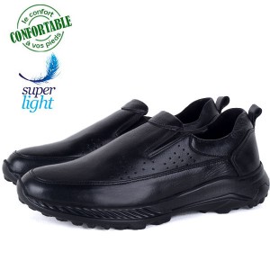 Chaussures Homme en Cuir – Slip-on Sans Lacets | Semelle EVA Ultra Légère 712N