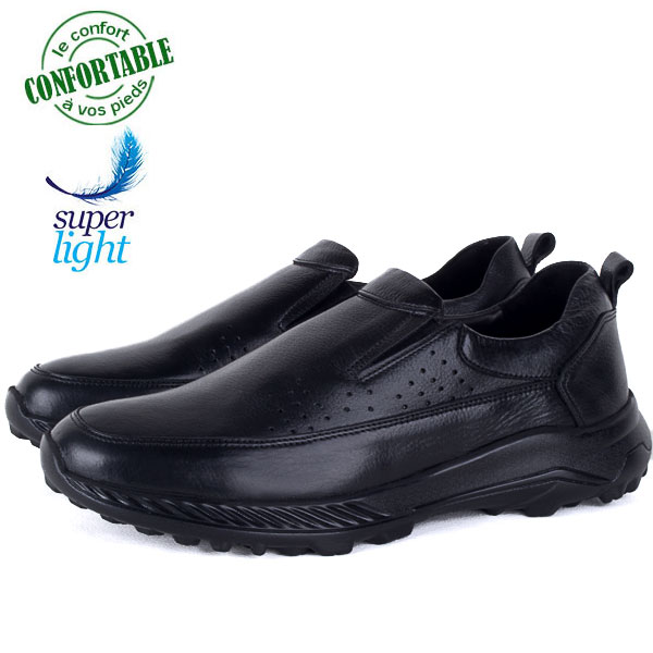 Chaussures Homme en Cuir – Slip-on Sans Lacets | Semelle EVA Ultra Légère 712N