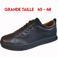 Baskets Grande Taille Pour Homme 100% Cuir EXTRA Confortable LO-XXL