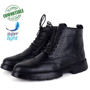 Bottines homme en cuir – confortable et légère 070N