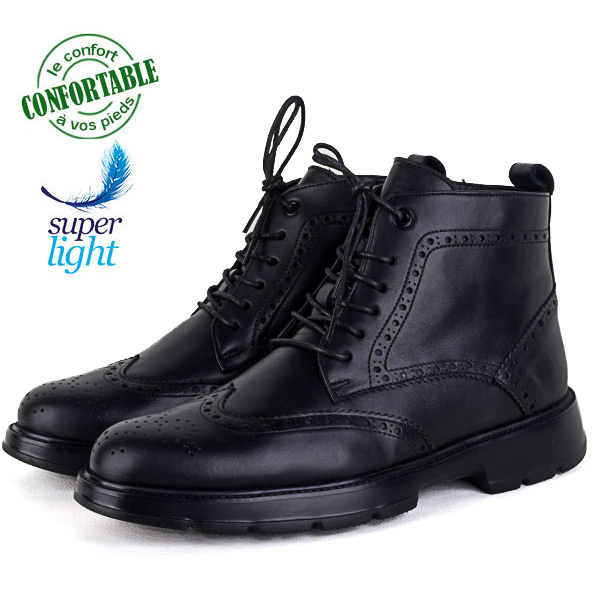 Bottines homme en cuir – confortable et légère 070N