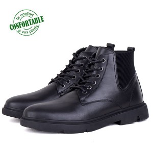 Bottines Confortables extra confortable en cuir Noir NJ-3049N