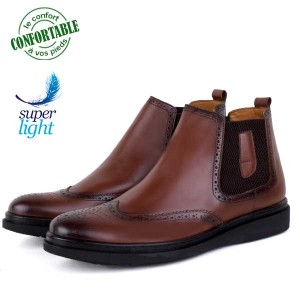 Bottines Homme en Cuir - Semelle Extra-light  AG-1053T