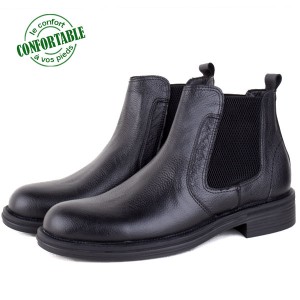 Bottines Pour Homme extra confortable en cuir Noir XM-810N