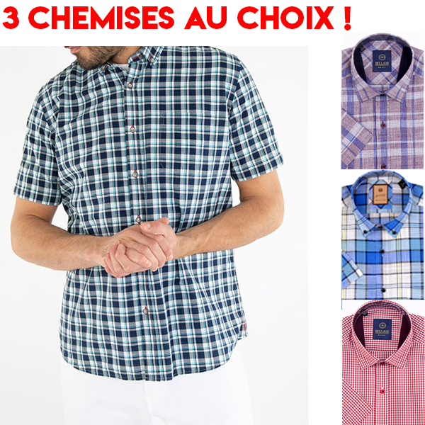 3 Chemises au Choix Manche courte CH-012