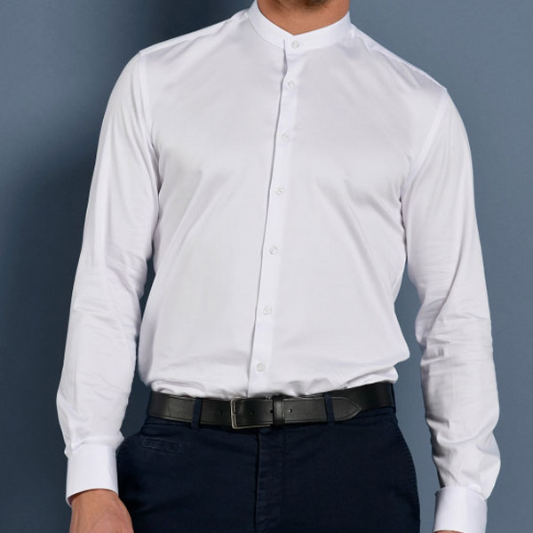 Chemise col mao Blanche pour homme