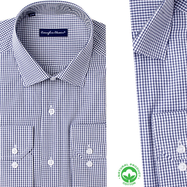 Chemise homme à petits carreaux en coton BN39