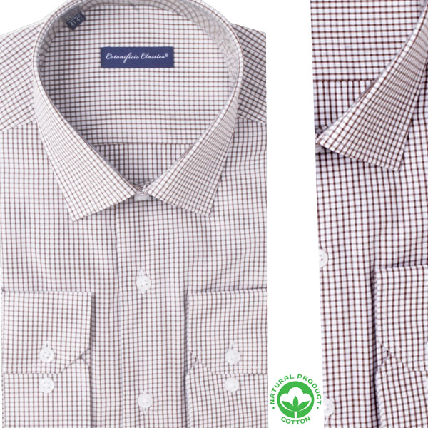 Chemise homme à petits carreaux en coton BN40