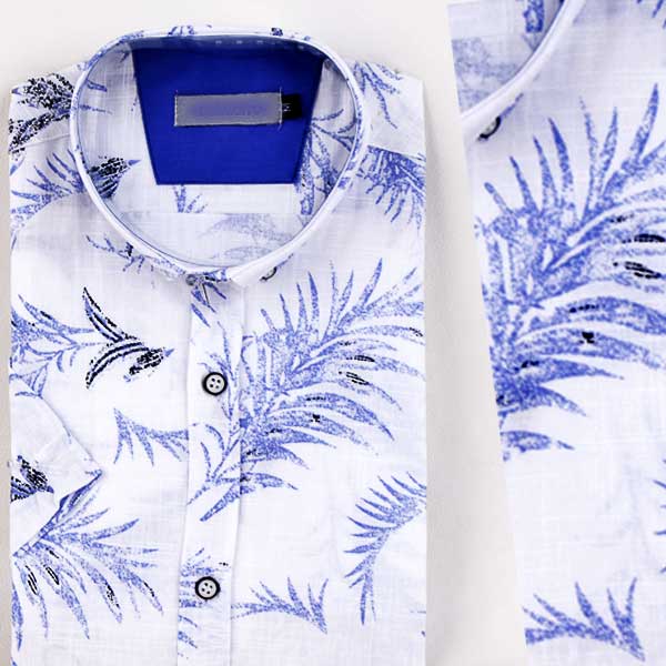 Chemise Hawaienne pour Homme en Lin Demi Manche DL