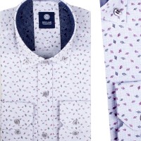 Chemise Homme Imprimée Blanche - Motif Paisley Coloré