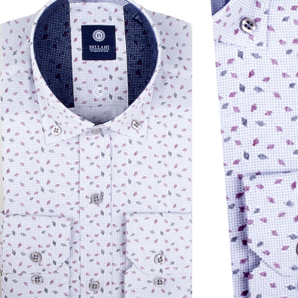 Chemise Homme Imprimée Blanche - Motif Paisley Coloré