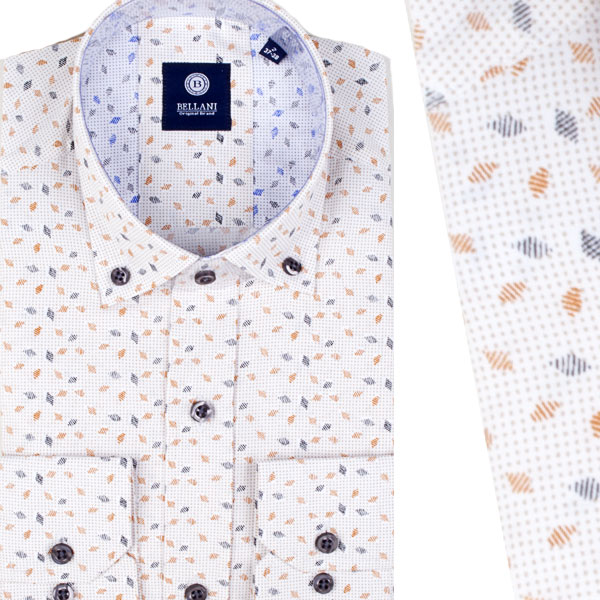 Chemise Homme Imprimée Blanche - Motif Paisley Élégant