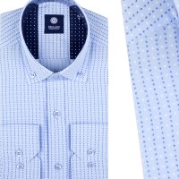 Chemise Homme Imprimée Bleu Ciel - Style Moderne et Élégant