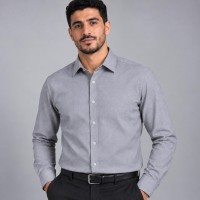 Chemise Homme Manche Longue en Chambray – Chemise Casual Élégante 1509G