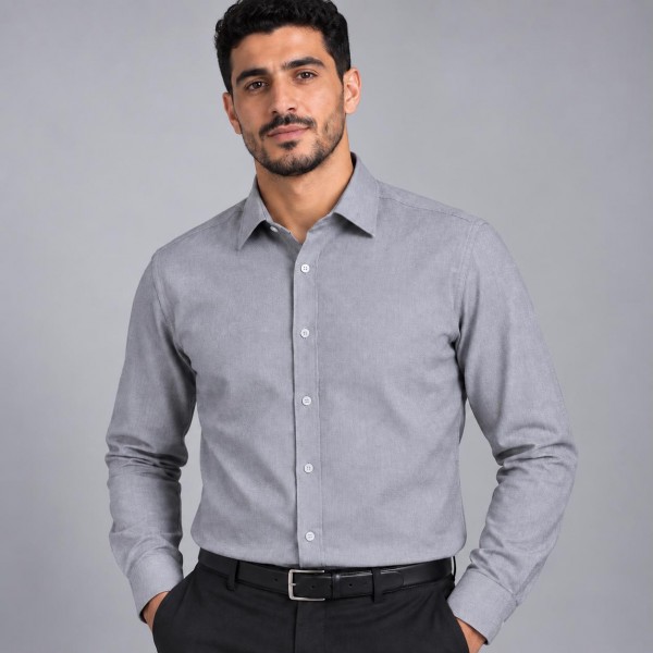 Chemise Homme Manche Longue en Chambray – Chemise Casual Élégante 1509G