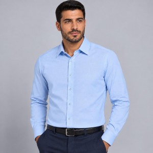 Chemise Homme Manche Longue en Chambray – Chemise Casual Élégante 1509C