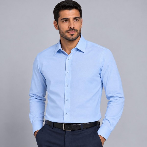 Chemise Homme Manche Longue en Chambray – Chemise Casual Élégante 1509C
