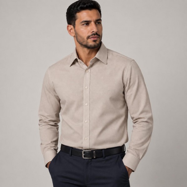 Chemise Homme Manche Longue en Chambray – Chemise Casual Élégante 1509BG
