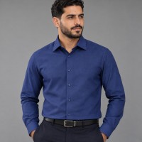 Chemise Homme Manche Longue en Chambray – Chemise Casual Élégante 1509M