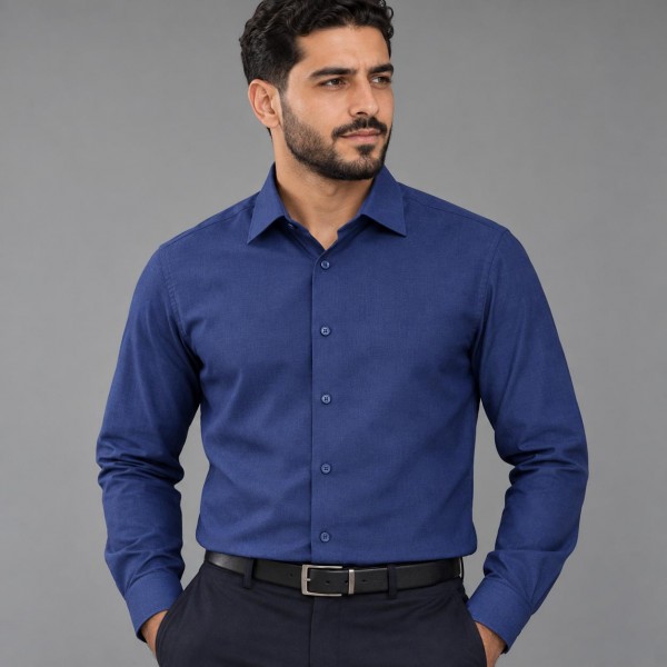 Chemise Homme Manche Longue en Chambray – Chemise Casual Élégante 1509M Chemise Homme Manche Longue en Chambray – Chemise Casual Élégante 1509M