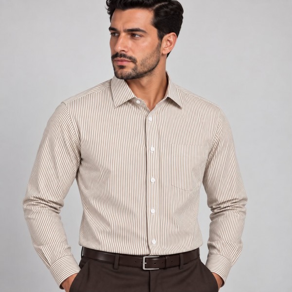 Chemise Homme à Rayures Fines – Coupe Classique Élégante C1809B Chemise Homme à Rayures Fines – Coupe Classique Élégante C1809B
