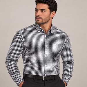 Chemise homme à petits carreaux – Coupe Classique Élégante C1909N