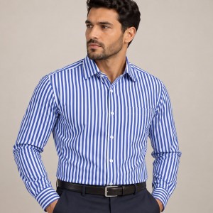 Chemise Homme à Rayures Larges – Style Classique & Moderne C2009B