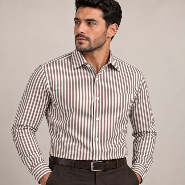 Chemise Homme à Rayures Larges – Style Classique & Moderne C2009R