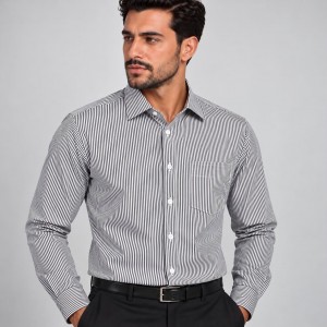Chemise Homme à Rayures Fines – Coupe Classique Élégante C1809N