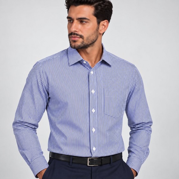 Chemise Homme à Rayures Fines – Coupe Classique Élégante C1809M