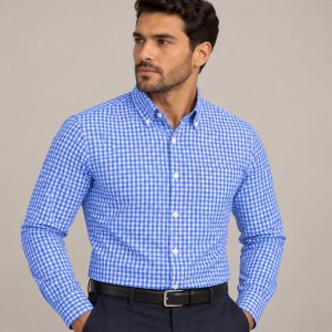 Chemise homme à petits carreaux – Coupe Classique Élégante C1909C