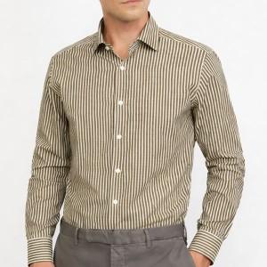 Chemise Rayée Homme en Coton Premium – Coupe Ajustée Élégante 2603K