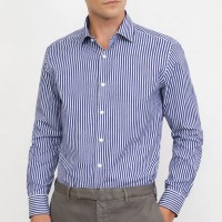 Chemise Homme à Rayures Verticales en Coton – Style Moderne 2603B