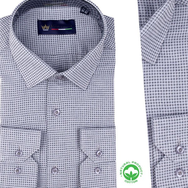 Chemise Homme Motif Minimaliste en Coton Premium R3226