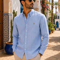 Chemise Homme Bleu 100% Coton Style Raffiné 1006L