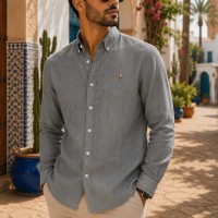 Chemise Homme Grise 100% Coton Élégance Moderne 1006G