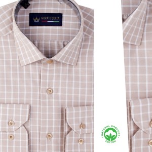 Chemise homme à carreaux en coton sans poche R0826