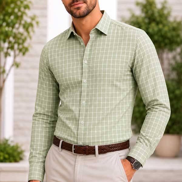 Chemise homme à carreaux en coton – Manches longues R0626 Chemise homme à carreaux en coton – Manches longues R0626