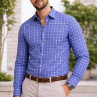 Chemise à carreaux homme manches longues – Confort naturel R0926
