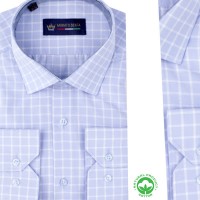 Chemise manches longues homme à carreaux – en coton R0726