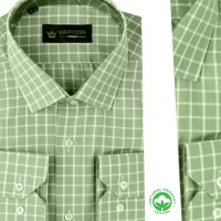 Chemise homme à carreaux en coton – Manches longues R0626