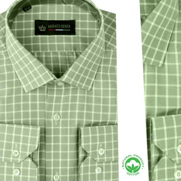 Chemise homme à carreaux en coton – Manches longues R0626 Chemise homme à carreaux en coton – Manches longues R0626