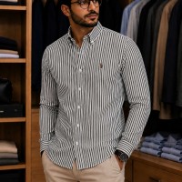 Chemise Homme 100% Coton Rayée – Élégance et Confort au Quotidien 0906N